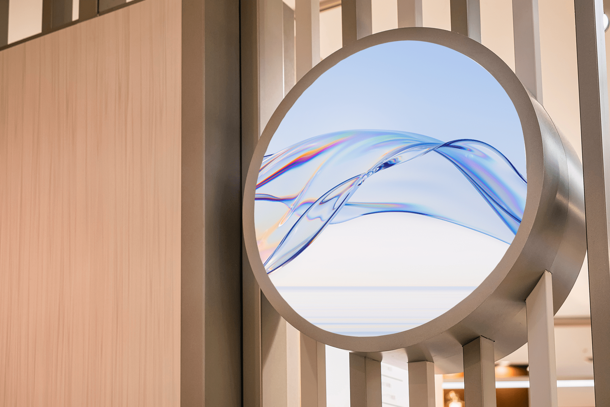 Wave Design On A Round Signages